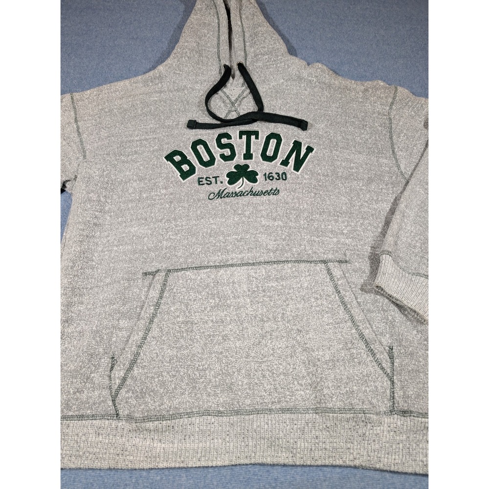Bay State Gear Boston Massachusetts Shamrock Hoodie Gray Green Mens 2XL